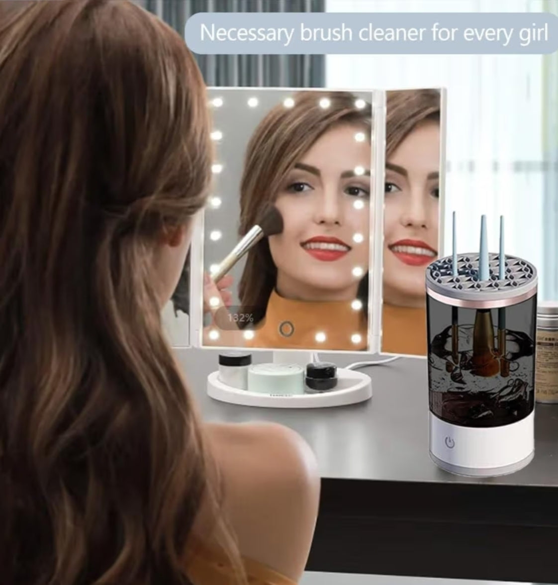 Make Up Brush Cleaner,Electric Brush Cleaner, USB Rechargeable Automatic Deep Cosmetic Cleaning Device